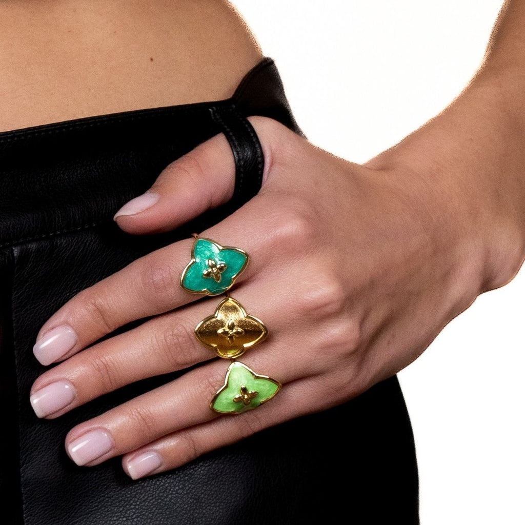 Bague Angie laquée forêt - CABIROL - CABIROL - Bague