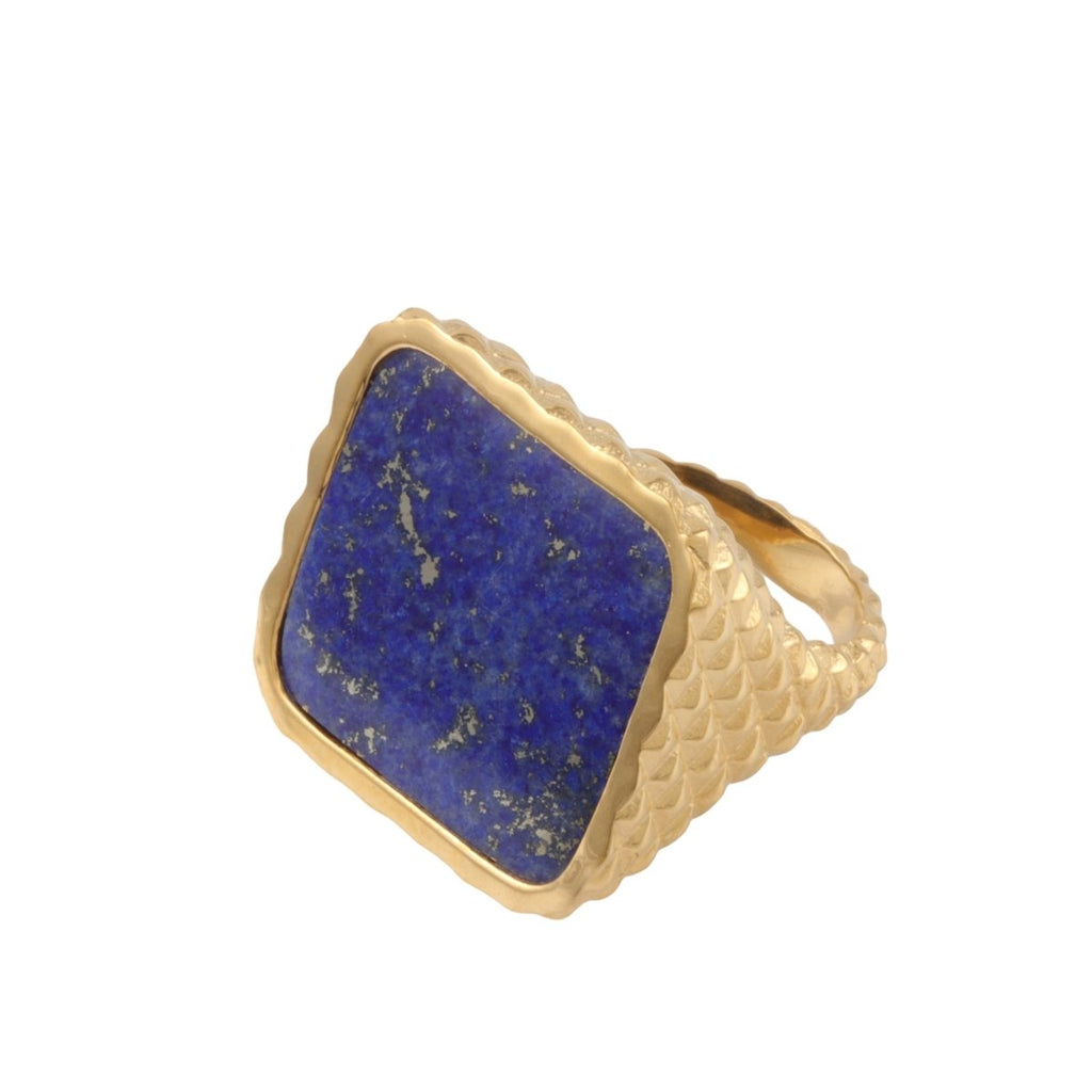 Chevalière Athéna en lapis - lazuli - CABIROL - CABIROL - Bague