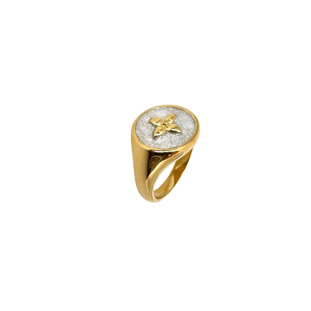 Chevalière Croisette laquée diamond - CABIROL - CABIROL - chevalière