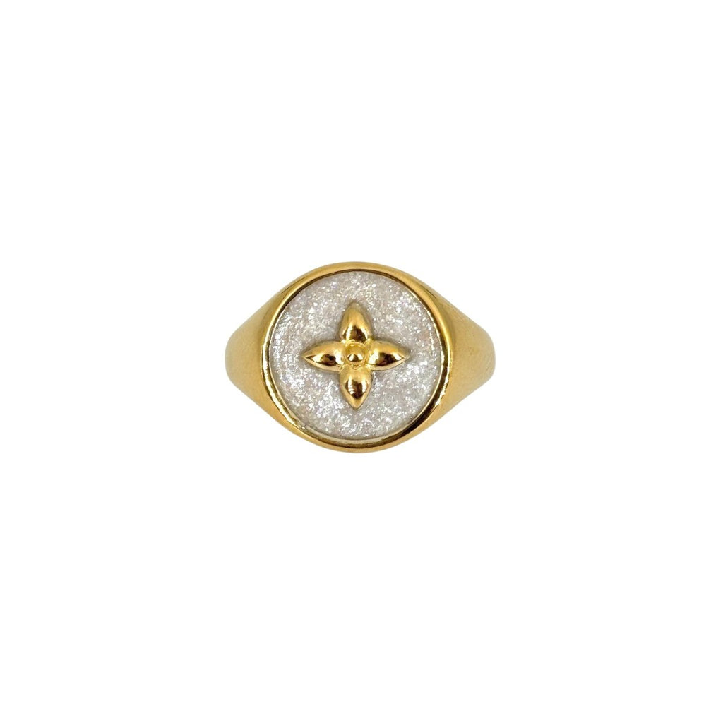 Chevalière Croisette laquée diamond - CABIROL - CABIROL - chevalière