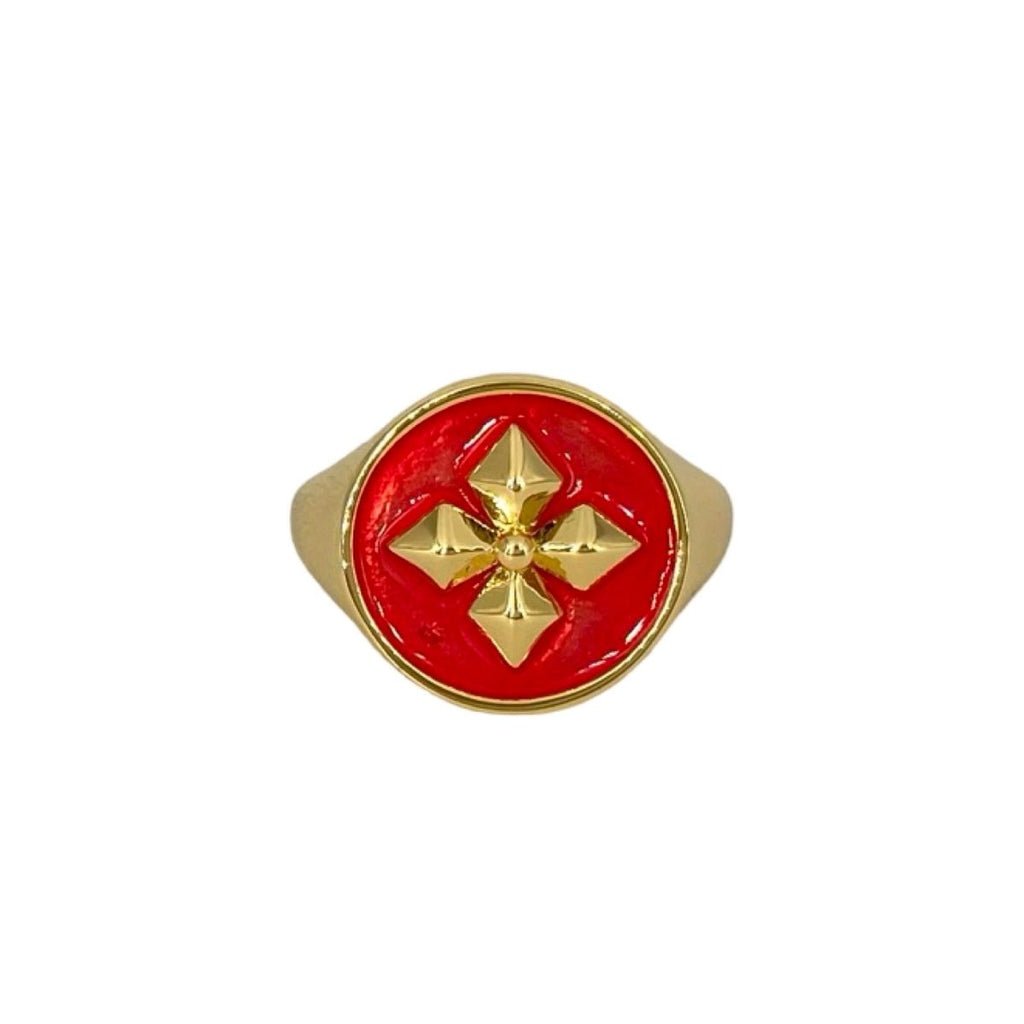 Chevalière Janis laquée red - CABIROL - CABIROL - chevalière
