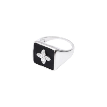 Chevalière Kate en argent laquée black - CABIROL - CABIROL - chevalière