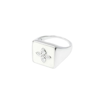 Chevalière Kate en argent laquée ivoire - CABIROL - CABIROL - chevalière