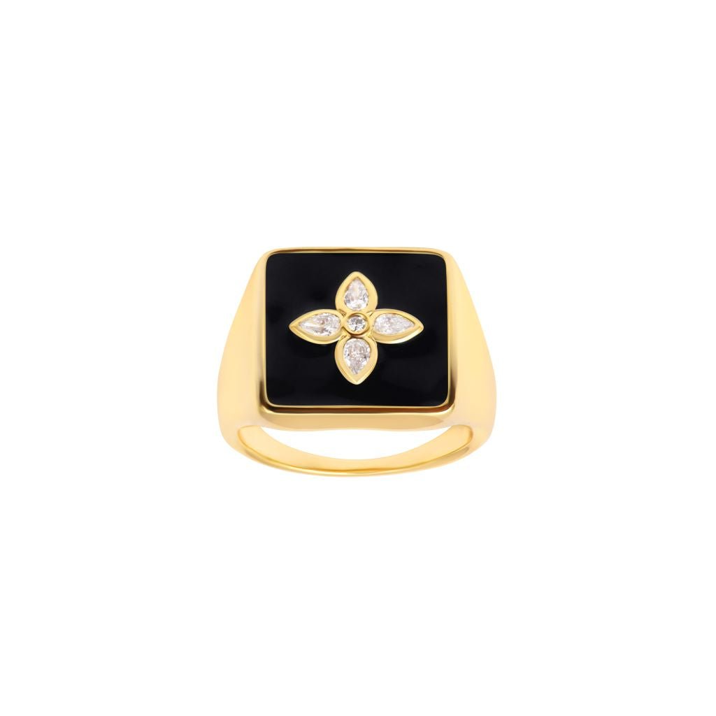 Chevalière Kate laquée black - CABIROL - CABIROL - chevalière