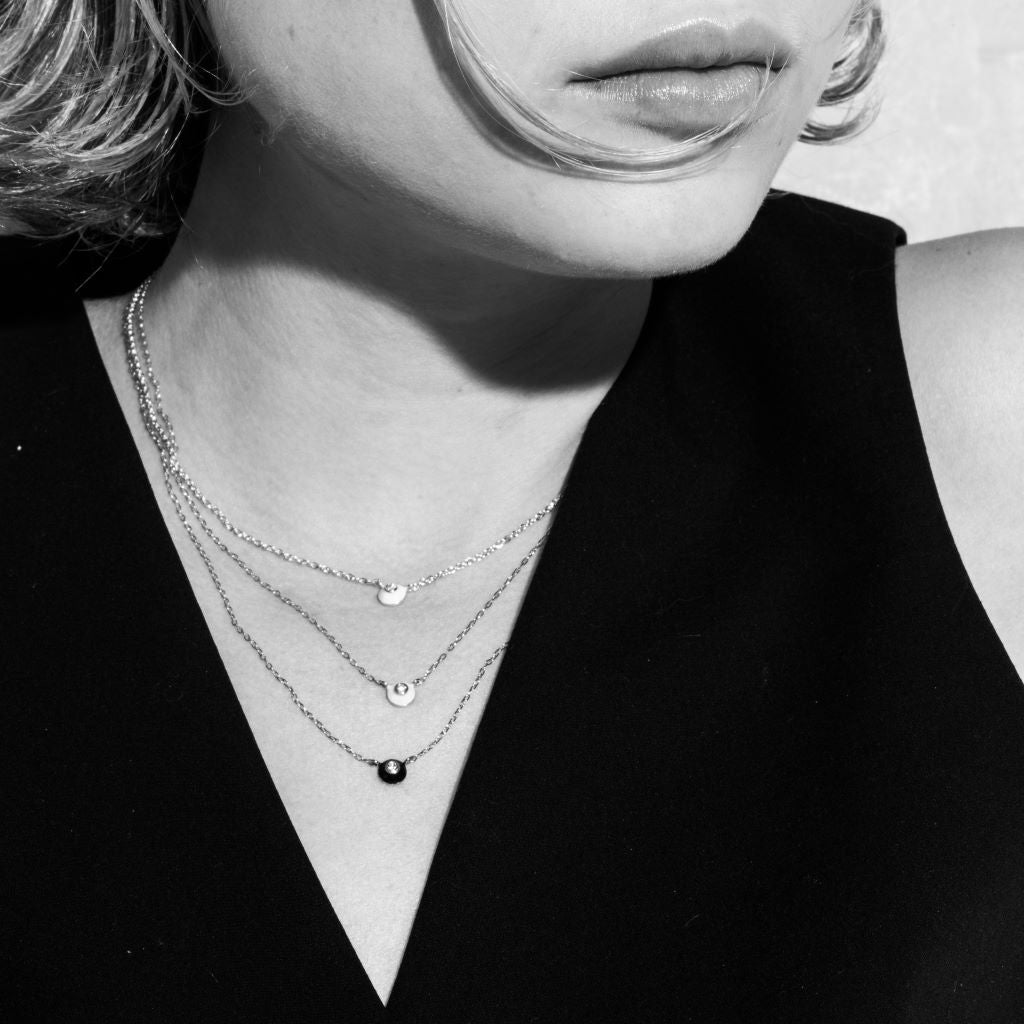 Pendentif Solo en argent laqué ivoire - CABIROL - CABIROL - Colliers